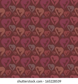 Holiday Valentine's day seamless pattern with hearts. Simple. Cartoon, doodle style - vector