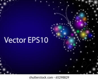 Holiday vector background with butterfly, EPS-10