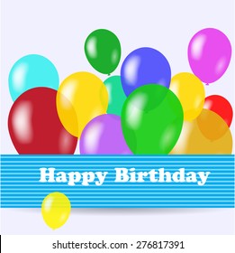 Holiday vector background with colorful balloons. Birthday 