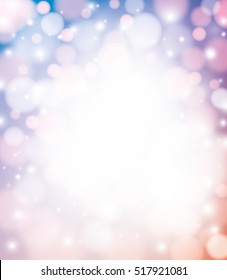 Holiday Vector bokeh background with glow blurred lights