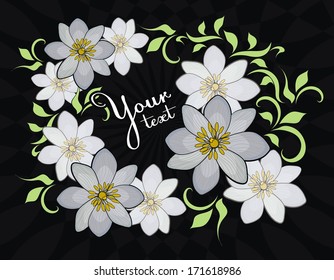 holiday vector frame with flowers for Valentine Day greeting