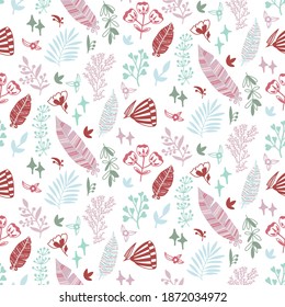 Holiday vector hand draw seamlessly pattern for Valentine's day. Cute romantic doodle illustration. Pastel color, girly design. For for packaging, wedding, birthday, Valentine's Day, Mother's Day
