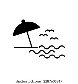 
Holiday vector icon. Beach illustration sign. relaxation symbol. sea logo.