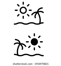 Holiday vector icon set. sea illustration sign collection. relaxation symbol or logo.