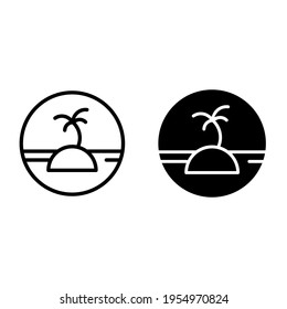 Holiday vector icon set. sea illustration sign collection. relaxation symbol or logo.