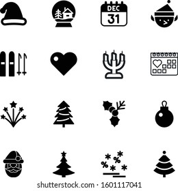 holiday vector icon set such as: leaf, festival, stick, plant, discount, glow, restaurant, logo, decorative, office, flame, character, silhouette, christmas ball vector icon, deal, month, banner