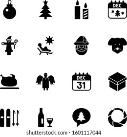 holiday vector icon set such as: glass, reminder, best, text, pictogram, communication, head, festive, pet, wing, drink, message, wreath, roast, religion, phone, church, whippet, snow, woman, stick