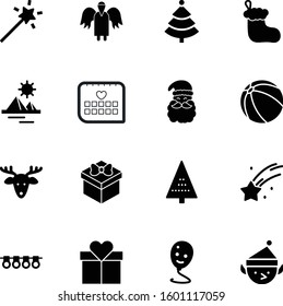 holiday vector icon set such as: date, medical, character, craft, wand, sphere, water, light, day, history, binder, business, air, joy, man, page, ornament, snowman, imagination, religion, love