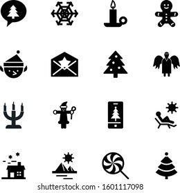 holiday vector icon set such as: striped, ornament, lounger, faith, home, houses, correspondence, flake, text, cake, claus, concept, angel, gadget, wire, ice, town, cookie, village, green, mail