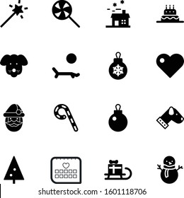 holiday vector icon set such as: pine, card, pictogram, coast, biscuit, event, imagination, chair, date, balls, candle, binder, tourism, shiny, sun, fairytale, bauble, craft, snowman, magician, city