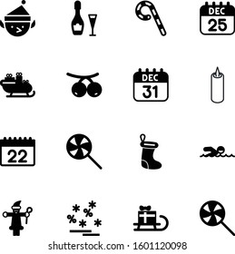 holiday vector icon set such as: autumn, candles, sale, special, glow, birthday, people, cafe, snowman, pictogram, sock, candlelight, swimmer, elf, summer, drink, water, champagne, reataurant, flame