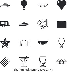 holiday vector icon set such as: inflatable, woman, winery, cafe, product, truck, mint, margarita, cocktail, love, fish, conch, bird, valentine, tanning, toy, february, rose, heart, young, passion