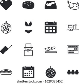 holiday vector icon set such as: passenger, sweet, car, beef, american, trailer, handle, sport, fitness, pattern, breakfast, truck, air, broken, cook, tray, cake, types, box, outdoors, heart, pumpkin