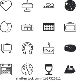 holiday vector icon set such as: lifestyle, lucky, cake, beach, line, interior, adventure, linear, cartoon, package, people, drawing, concept, comfortable, vine, cooking, deadline, decorative