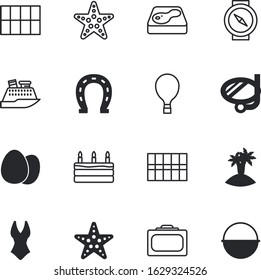 holiday vector icon set such as: vintage, carry, leisure, cloud, pool, banner, witch, anniversary, cut, cream, orientation, diving, liner, boiled, dessert, old, north, good, potion, eggs, exploration
