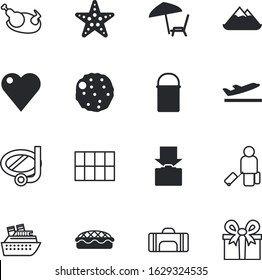 holiday vector icon set such as: dive, beef, slice, tree, outdoors, cutlet, logo, invertebrate, circle, animal, lunch, xmas, scuba, piece, february, bonfire, fall, hotel, mollusk, wedding, side