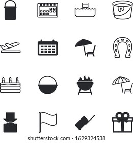 holiday vector icon set such as: landscape, waving, carry, decorative, horseshoes, website, cream, blank, pole, isometric, tourist, campfire, flight, camping, horse, invitation, old, poster