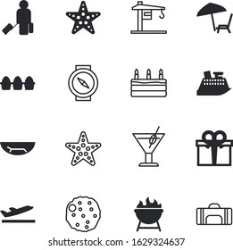 holiday vector icon set such as: greeting, icons, natural, oven, health, egg, entertainment, picnic, label, poster, dessert, pork, steak, straw, duffle, fun, north, direction, interface, liquid
