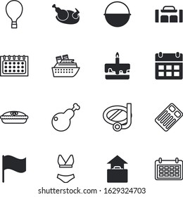 holiday vector icon set such as: isometric, pattern, model, deadline, mattress, underwater, label, cloud, potion, underwear, eat, winning, plan, shop, fire, duffel, chocolate, allowance, save