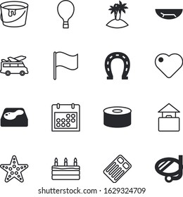 holiday vector icon set such as: pole, clinic, horizontal, heart, chaise, old, tan, high, vintage, dream, hotel, game, vacations, wet, coral, pastry, camping, swim, horseshoe, abstract, candle