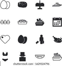 holiday vector icon set such as: slice, celebration, table, relaxation, appointment, swimwear, number, package, handle, types, outdoor, circle, beauty, suit, romance, fall, colorl, piece, cafe, year