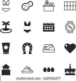 holiday vector icon set such as: spf, south, character, orienteering, mountain, voyage, west, paradise, horse, shoe, site, bird, banner, planning, hard, cooking, briefcase, delicious, trend, sand
