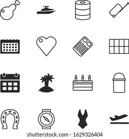 holiday vector icon set such as: topography, gardening, leisure, bakery, arrow, colorl, hiking, take, roast, broken, tasty, plan, can, building, turkey, big, north, packaging, tree, tanning, glamour
