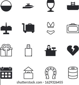 holiday vector icon set such as: cool, small, passenger, abstract, tomato, allowance, work, good, romance, bathing, inflatable, anniversary, transatlantic, table, passion, bow, beauty, pot, birthday