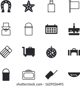 holiday vector icon set such as: delicious, chaise, toy, bright, push, cupcake, palm, duffel, air, rest, sport, job, disco, eat, young, umbrella, good, isometric, star, underwater, view, light, tour
