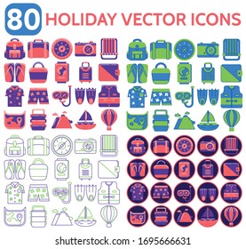 Holiday vector icons. Holiday icons set.