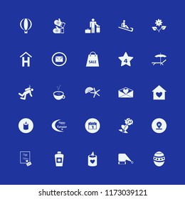 holiday vector icons set. with balloon, flower, hotel location and happy ramadan in set