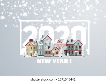 holiday vector illustration. abstract isometric boxes with gifts. isometric city of christmas objects. Merry Christmas and Happy New Year 2020. Vector design elements of Christmas graphics.
