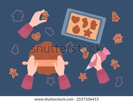 Similar – Image, Stock Photo Icing heart shaped cookies