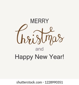 Holiday Vector Lettering background. Merry Christmas concept illustration