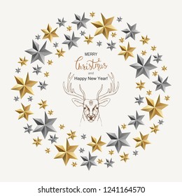 Holiday Vector Lettering background. Merry Christmas concept illustration