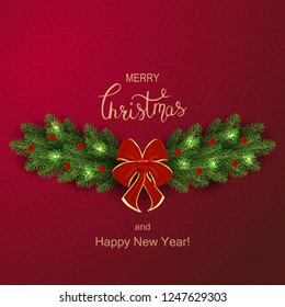 Holiday Vector Lettering background. Merry Christmas concept illustration