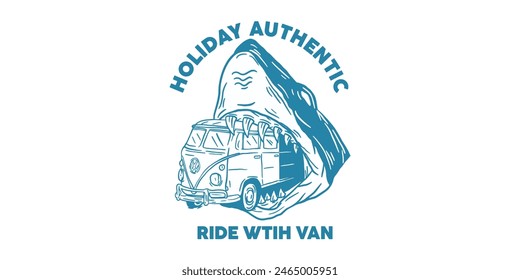 Vector de vacaciones logo art camper