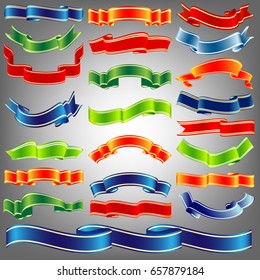 holiday vector ribbons set. Bright elements for design. Eps10