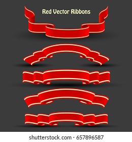 holiday vector ribbons set. Bright elements for design. Eps10