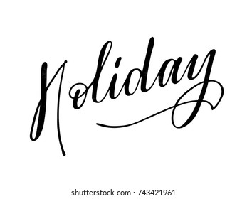 Holiday vector text. Calligraphic lettering design.