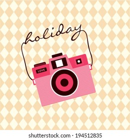holiday vintage camera poster illustration