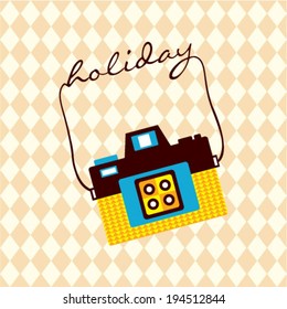 holiday vintage camera poster illustration