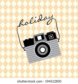 holiday vintage camera poster illustration