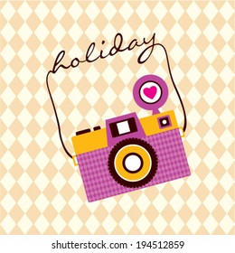 holiday vintage camera poster illustration