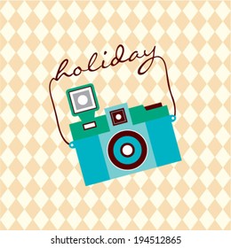 holiday vintage camera poster illustration