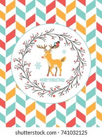 Holiday vintage decorative banner with a funny deer