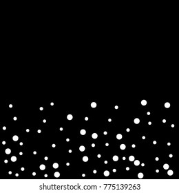 Holiday White Confetti Dotted Background. Bubbles Circle Dots. Network Design, Technology Science, Vector Illustration. Perfect For Logo, Banner, Icon, Holiday, New year Background.