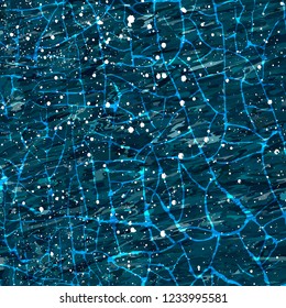 Holiday Winter background for Merry Christmas and Happy New Year. Winter blue sky with falling snow and snowflakes. Falling snow background. Vector illustration