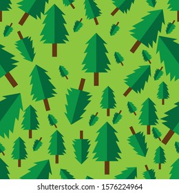 holiday Winter graphic seamless pattern with christmas trees. Hand drawn vector illustration. Wrapping paper Christmas.