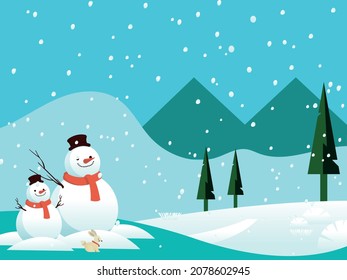 Holiday winter landscape. Christmas vector background.
Merry Christmas. Happy new year. 